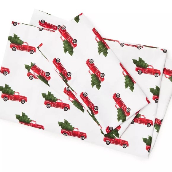 winter wonderlane Bedding Sheet Set Twin Full Queen Holiday Red